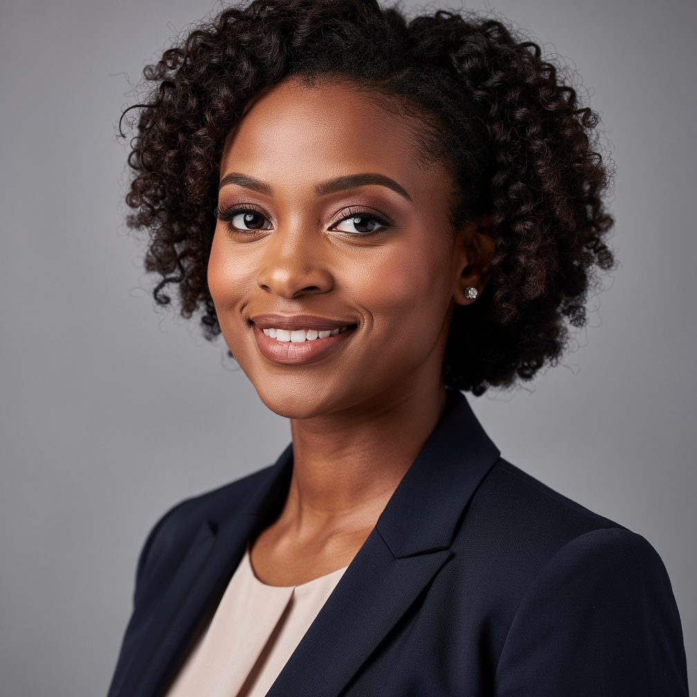 Studio portrait of a British Nigerian woman senior producer